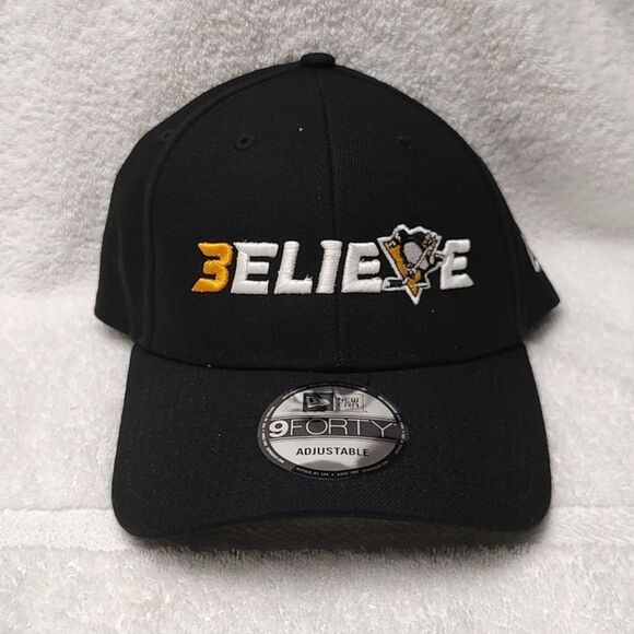 New Era 9FORTY Pittsburgh Penguins Velcroback BELIEVE Hat - New - Picture 1 of 7